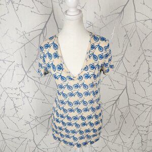 BDG Bicycle Printed Cotton Blend V-Neck Tee